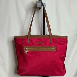 Michael Kors Red Kempton Nylon Tote Bag (With Leather Trim) - NWOT